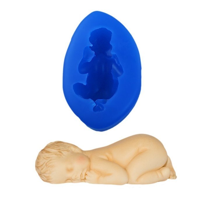 First Impression Molds B235 Baby 4 Silicone Cake Decorating Mold, Large, Blue N2