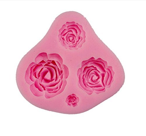 Autek 4 Size Rose Flower Cake Fondant Sugar Craft Cake Decorating Silicone Mold #135 N2