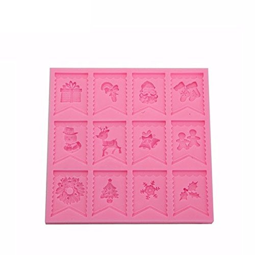 "dipshop Christmas Flag Silicone Mold Fondant Cake Cookie Mould" shopping