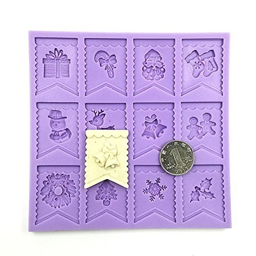 "dipshop Christmas Flag Silicone Mold Fondant Cake Cookie Mould" shopping N2