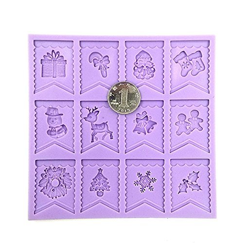 "dipshop Christmas Flag Silicone Mold Fondant Cake Cookie Mould" shopping N4