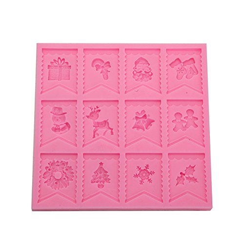 "dipshop Christmas Flag Silicone Mold Fondant Cake Cookie Mould" shopping N8