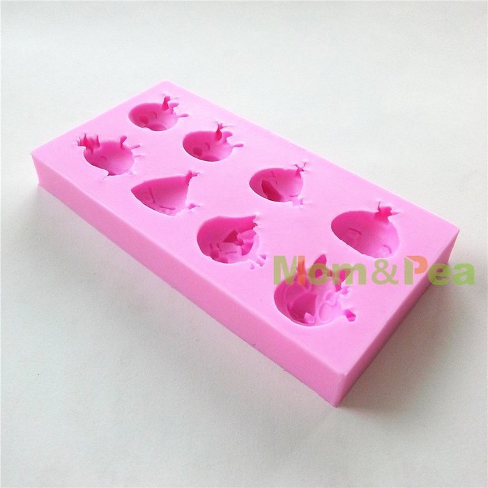 Mom&pea 0598 Bird & Pig Shaped Silicone Mould for Fondant Cake Sugar Paste Cake Decoration 3d Cake Toppers Mold... N4