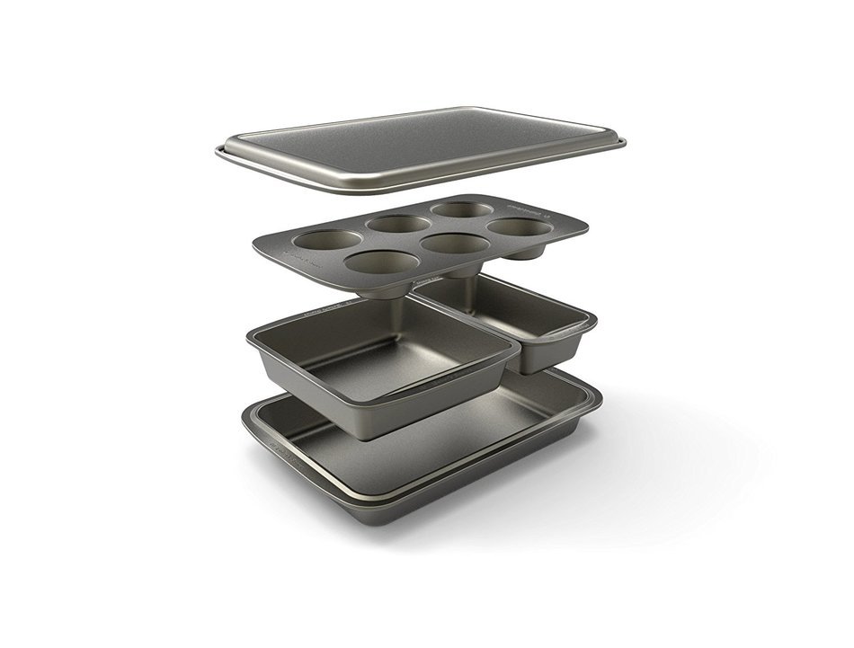 Baker's Secret 1110526 5-Piece Easy Store Bakeware Set N2