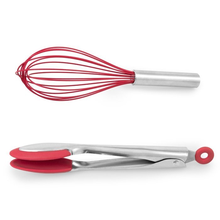Holstein Housewares HB-07026R-BU 2 Piece Silicone and Stainless Steel Baking Set - Red