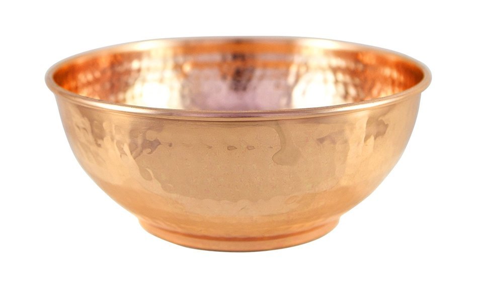 Hammered 100% Copper Mixing Bowl - Vintage Metal Mixing Bowl Copper Kitchen Bakeware - 7.5" Diameter Quart Qt...