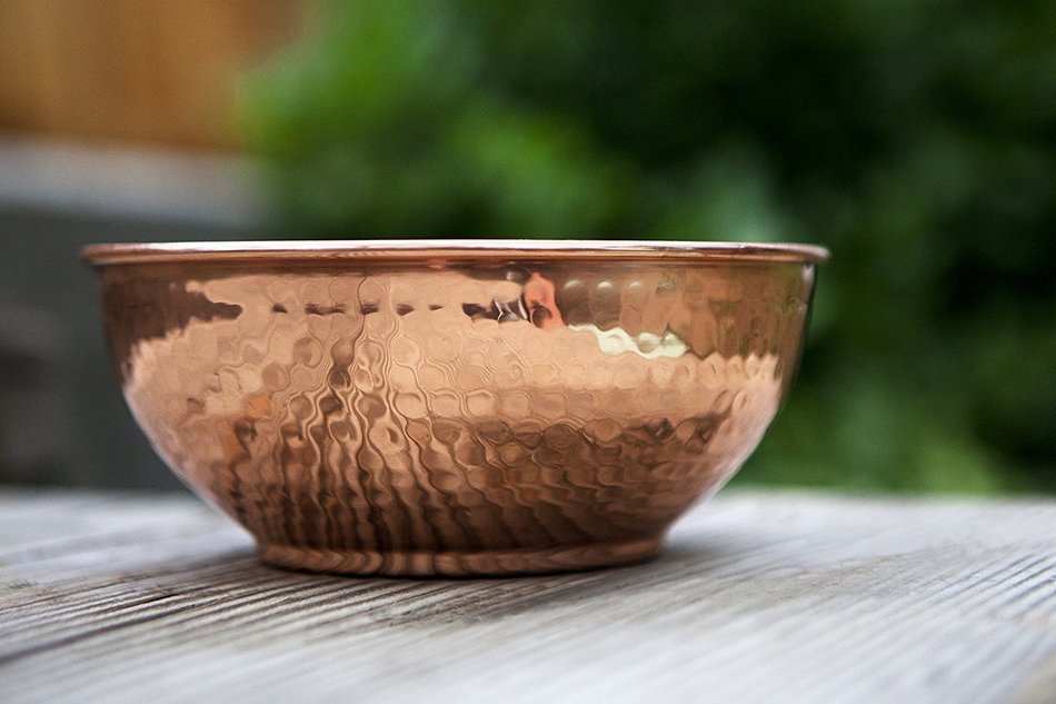 Hammered 100% Copper Mixing Bowl - Vintage Metal Mixing Bowl Copper Kitchen Bakeware - 7.5" Diameter Quart Qt... N4