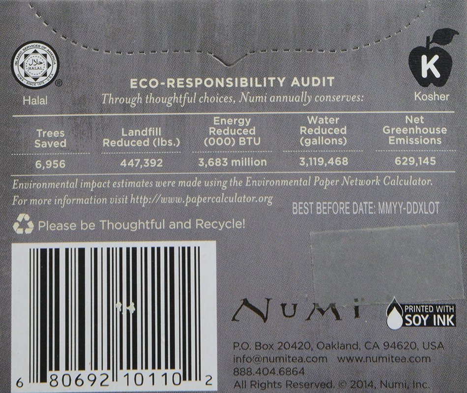 Numi Organic Tea Numi 's Collection, Assorted Full Leaf Tea and Teasan, 18 Count N5