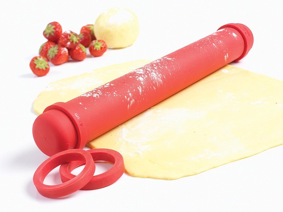 ORKA A11870 Silicone Rolling Pin, Large, Red N4