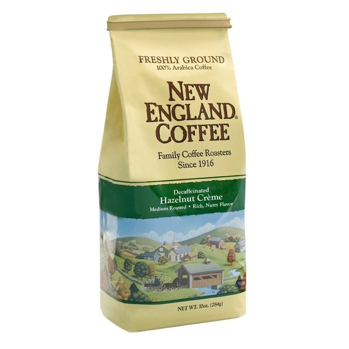 New England Coffee Hazelnut Creme, Decaffeinated, 10 Ounce N3