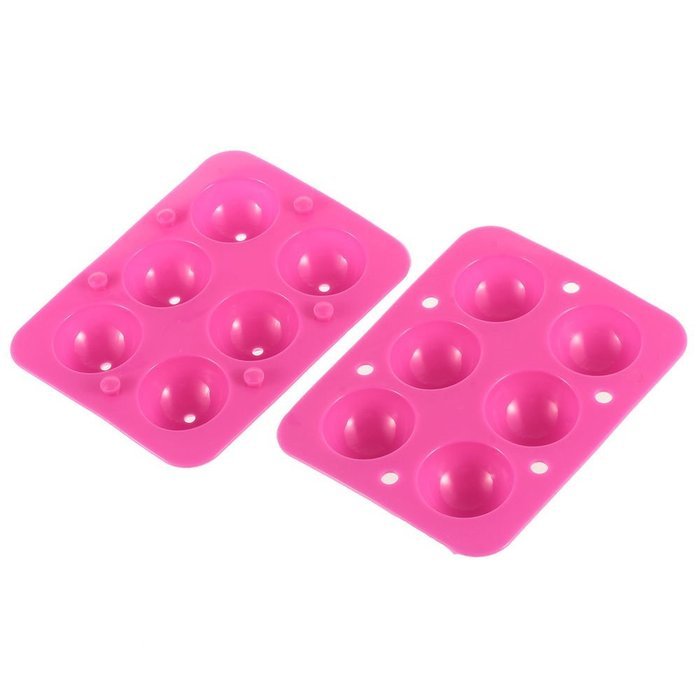 Lariy 2pcs 6-Capacity Silicone Cake Baking Mold Pink N3