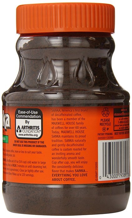 Sanka Instant, Naturally Decaffeinated, 8 oz N20