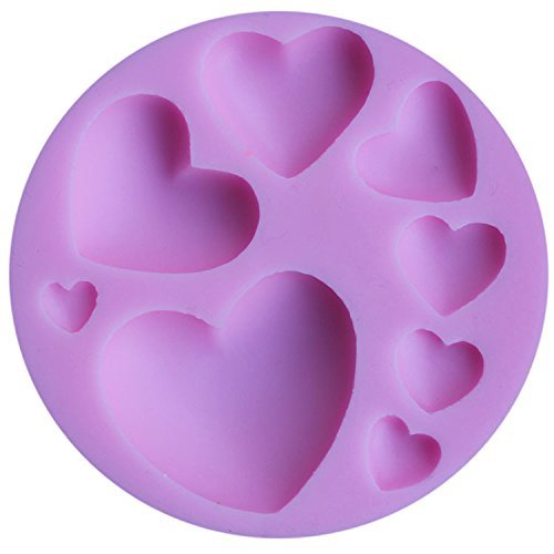 Witkey 8 Cavity Sweat Love Heart Shape Silicone DIY Decorating Craft Mold for Cake Cupcake Fondant Chocolate Jello... N2