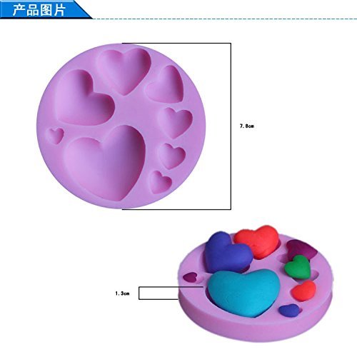 Witkey 8 Cavity Sweat Love Heart Shape Silicone DIY Decorating Craft Mold for Cake Cupcake Fondant Chocolate Jello... N3