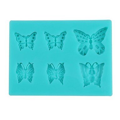 Tint Silicone 6 Pieces Butterfly Shape Fondant Cake Mold,7.8x5.8x1cm
