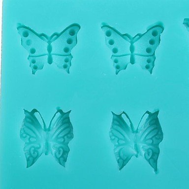 Tint Silicone 6 Pieces Butterfly Shape Fondant Cake Mold,7.8x5.8x1cm N3