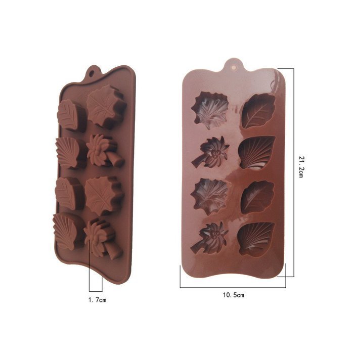 8 Hole Maple Coconut Tree Shape Chocolate Silicone Mold Baking Cake Decoration