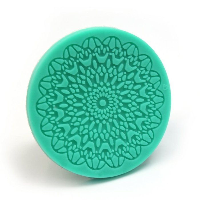 Hot Sale Round Shape Silicone Lace Fondant Mold Mould Cake Decoration Tool Green N3