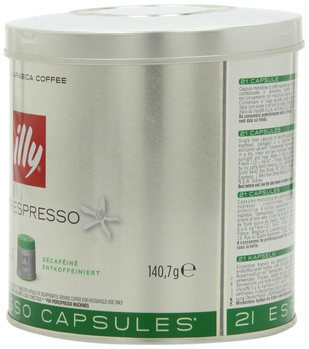 illy iperEspresso Capsules Decaf Coffee, 5-Ounce, 21-Count Capsules N2