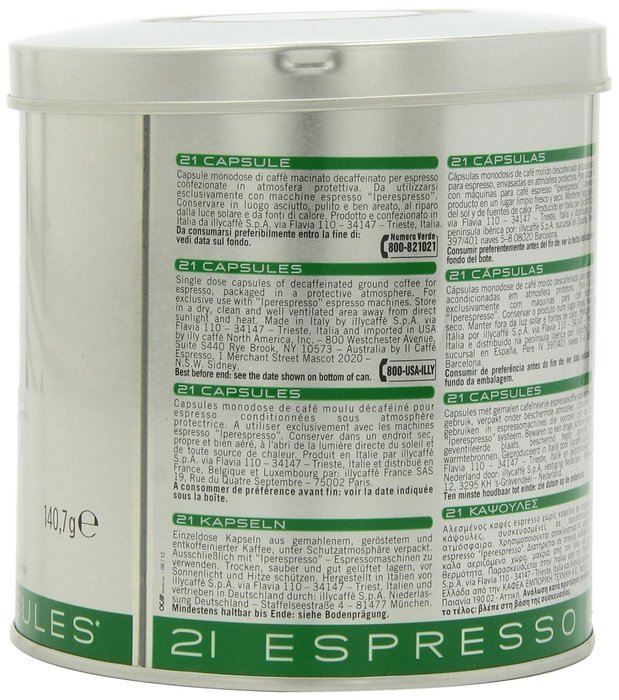 illy iperEspresso Capsules Decaf Coffee, 5-Ounce, 21-Count Capsules N3