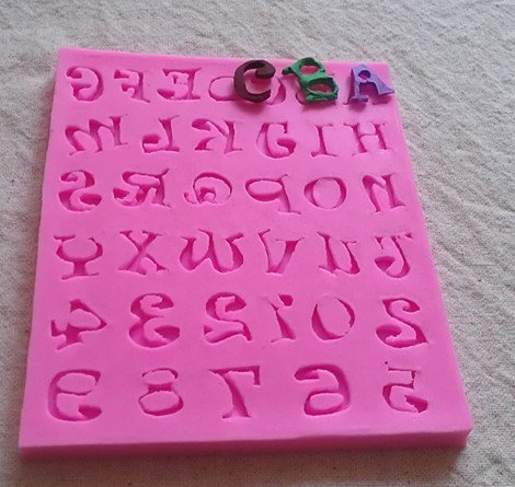 Design 206 Capital Letter and Numers Shape Silicone 3D Cake Fondant Mold,Cake Decoration Tool N2