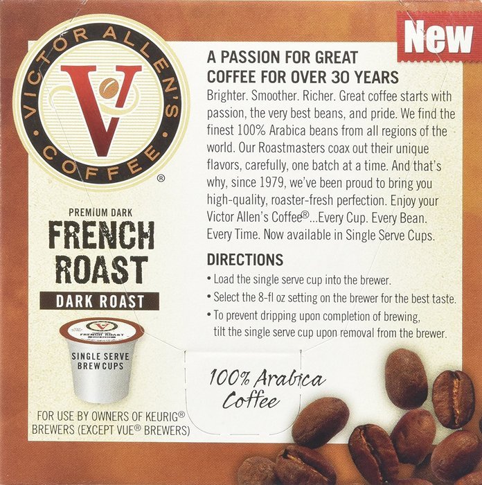 Victor Allen Coffee, Donut Shop Single Serve K-cup, 80 Count (Compatible with 2.0 Keurig Brewers) N41