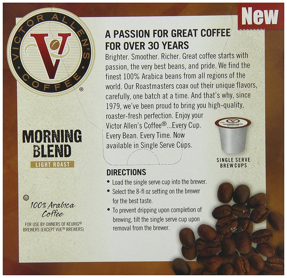 Victor Allen Coffee, Donut Shop Single Serve K-cup, 80 Count (Compatible with 2.0 Keurig Brewers) N54