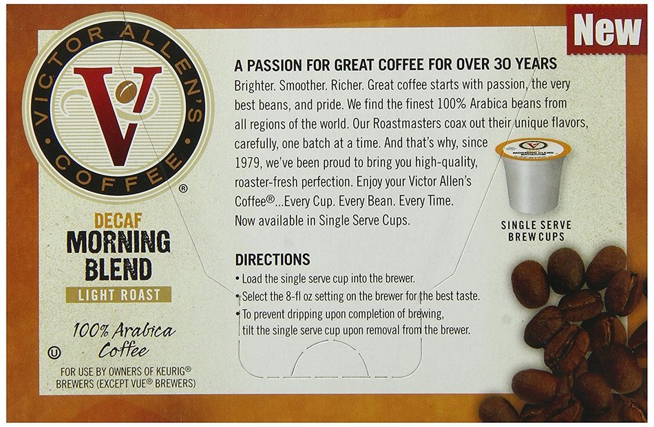 Victor Allen Coffee, Donut Shop Single Serve K-cup, 80 Count (Compatible with 2.0 Keurig Brewers) N99