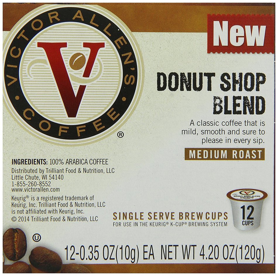 Victor Allen Coffee, Donut Shop Single Serve K-cup, 80 Count (Compatible with 2.0 Keurig Brewers) N112