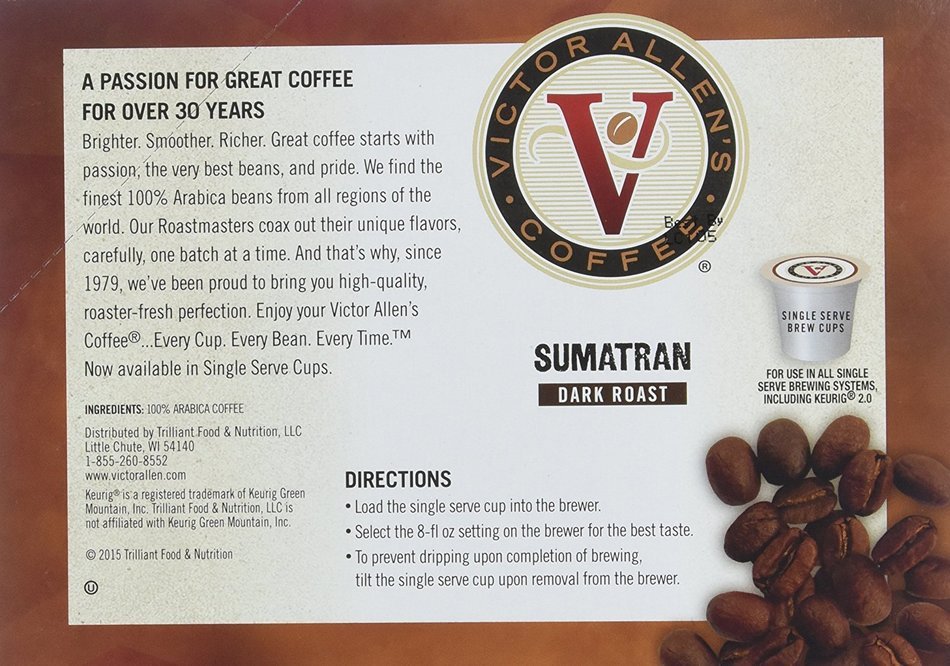 Victor Allen Coffee, Donut Shop Single Serve K-cup, 80 Count (Compatible with 2.0 Keurig Brewers) N119