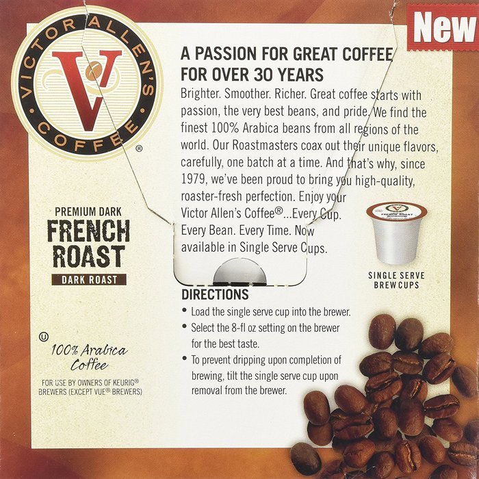 Victor Allen Coffee, Donut Shop Single Serve K-cup, 80 Count (Compatible with 2.0 Keurig Brewers) N126