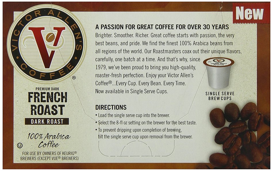 Victor Allen Coffee, Donut Shop Single Serve K-cup, 80 Count (Compatible with 2.0 Keurig Brewers) N132