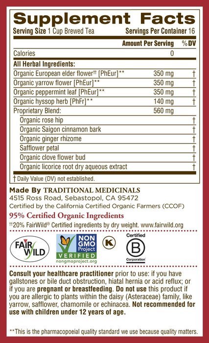 Traditional Medicinals Gypsy Cold Care Herbal Wrapped Tea Bags, 16 ct N5
