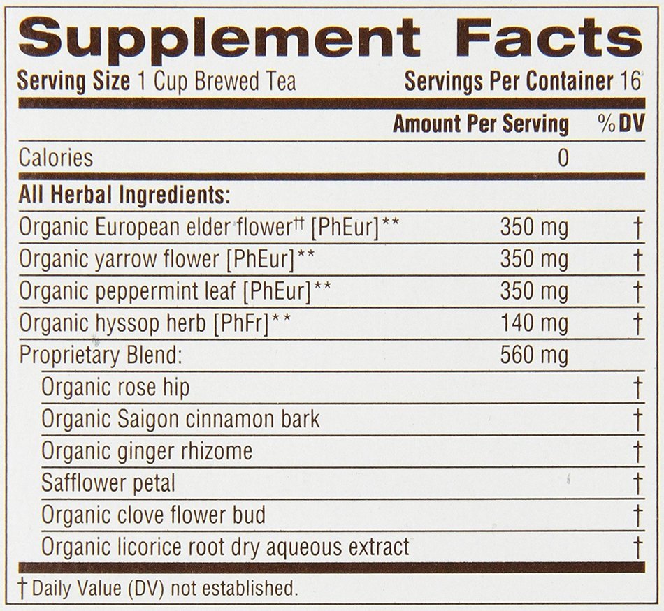 Traditional Medicinals Gypsy Cold Care Herbal Wrapped Tea Bags, 16 ct N8