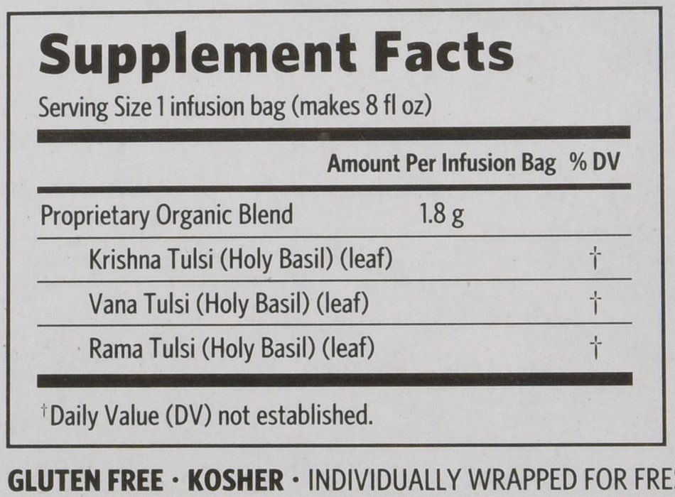 Organic India Tulsi Tea Original, 18-Count Teabags (Pack of 6) N5