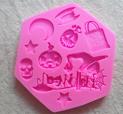 Design 182 The Halloween Theme 3D Silicone Fondant Mold, Cake Decoration Tool, Food Grade Material