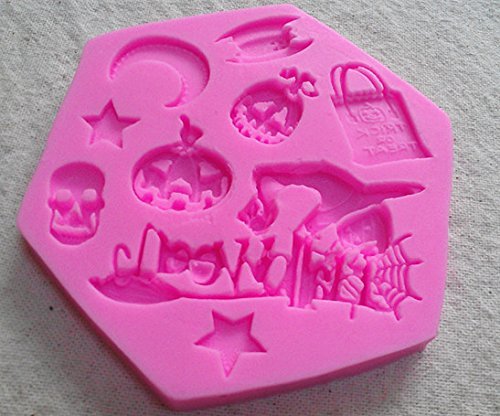 Design 182 The Halloween Theme 3D Silicone Fondant Mold, Cake Decoration Tool, Food Grade Material N2