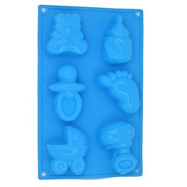 BST Cake Pan Large Silicone Baby Pacifier Style Mousse Cake Baking Mold (Color Random)