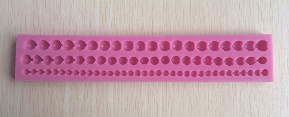 Longzang String of Pearls Silicone Mold Sugar Craft DIY Gumpaste Cake Decorating Clay (S)