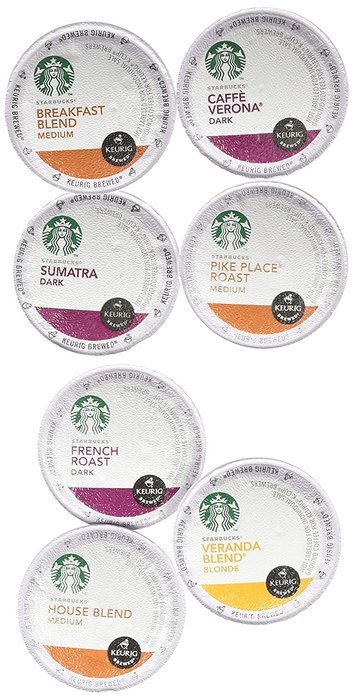 20 Count Variety Pack of Starbucks Coffee Single Cups for Keurig Brewer N3