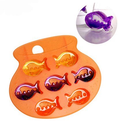 DGI MART Party Supplies 7-cavity Cute Lovely Lovely Fish Shaped Ice Cake Chocolate Sugar Decorating Silicone Mini...