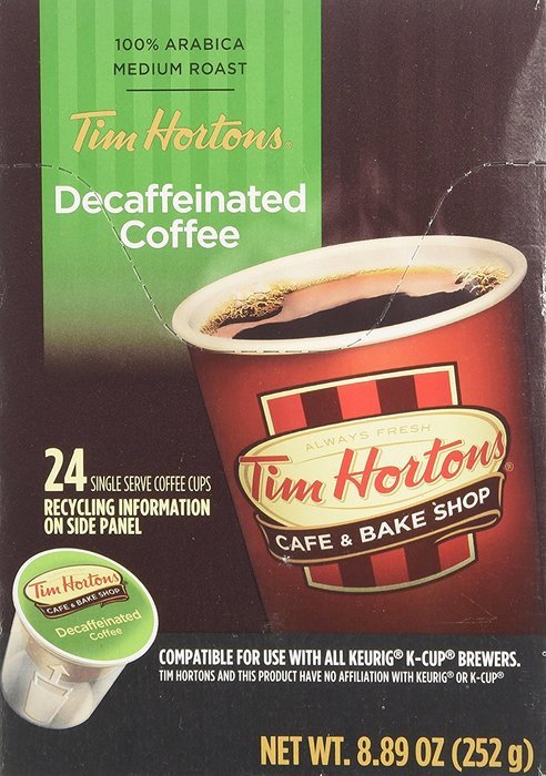 Tim Hortons DECAF Single Serve Coffee 48 Count N6