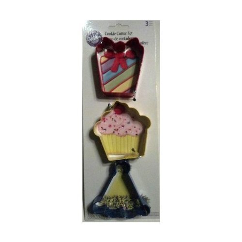 Wilton Cupcake, Present & Party Hat Cookie Cutter Set
