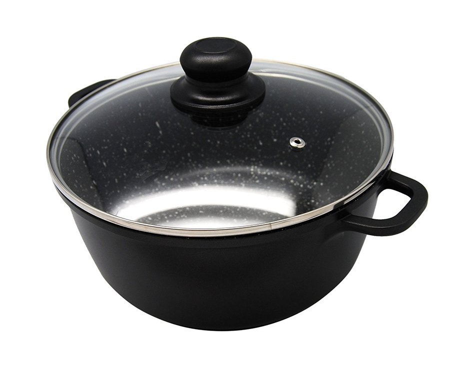 Cookmate Die-Cast Aluminum Casserole Pot with Glass Lid, 5 quarts