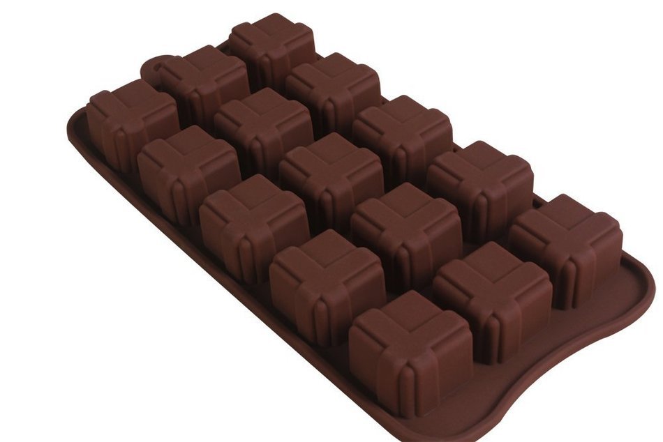 BlueTop(TM) Coffee Silicone DIY Cake Bread Cookie Mold Baking Pan For craft Molds (15 cavity square)