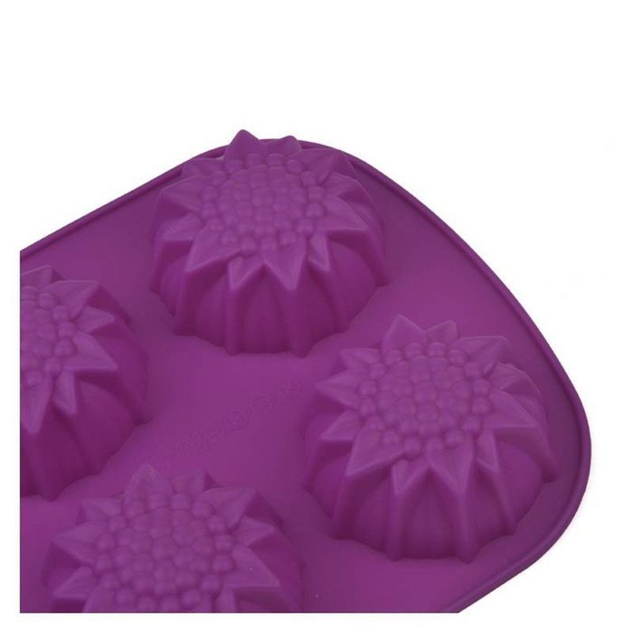 6 Holes Sunflower Silicone Cake Mold Bakeware Jelly Pudding Mold N3