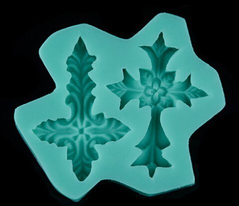 HSE Delicate 3D Cross leaf Silicone Fondant Cake Molds Soap Chocolate Mould