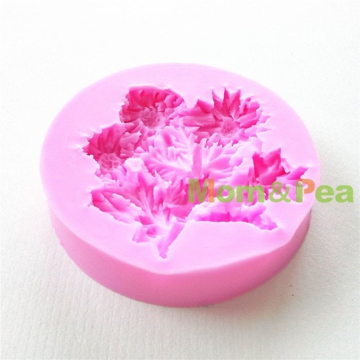Mom&pea 0662 Flowers Shaped Silicone Mould for Fondant Cake Sugar Paste Cake Decoration 3d Cake Toppers Mold 6.5... N4