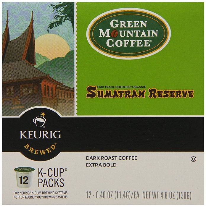 Green Mountain Coffee Fair Trade Organic Sumatran Reserve, K-Cup Portion Pack for Keurig Brewers 24-Count N10