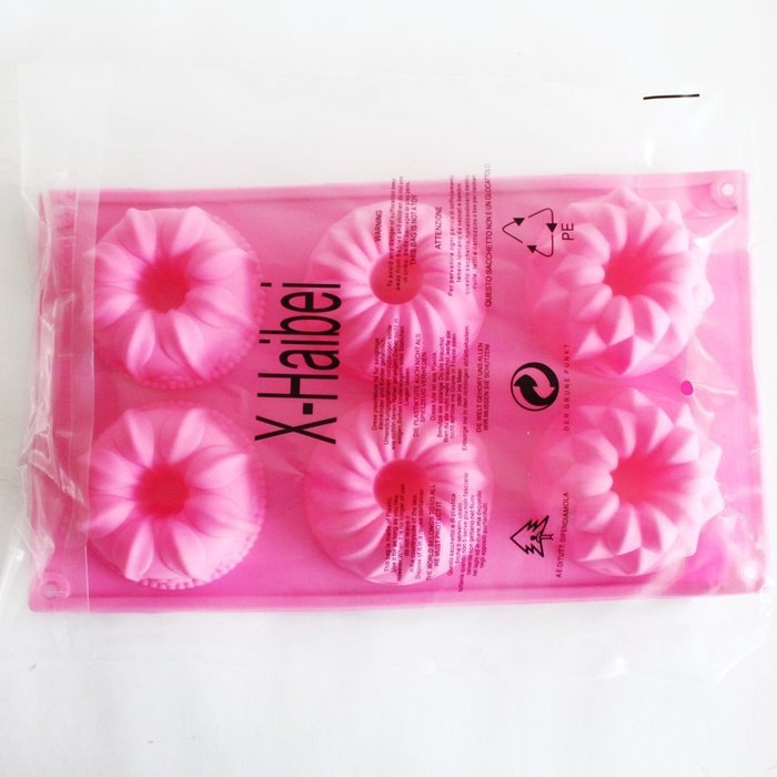 X-Haibei Silicone Mold Bareware Donuts Chocolate Muffin Mini Bundt Cake Pan Jelly Mould N2